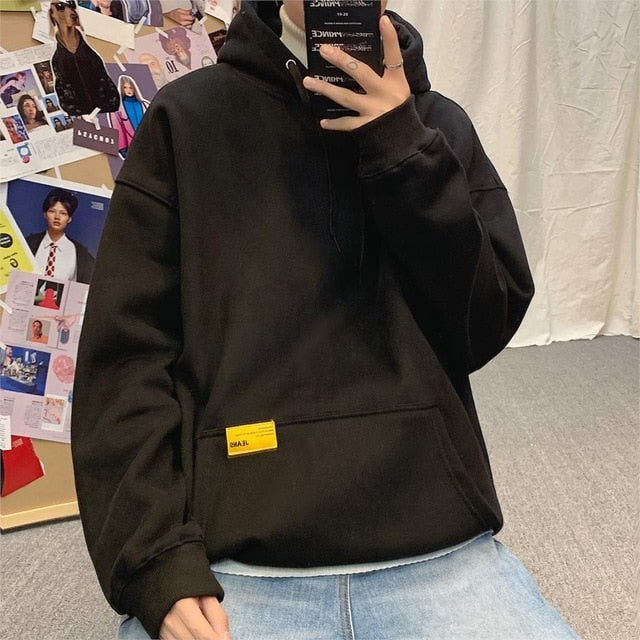 Men Oversized Harajuku Hoodies Sweatshirts 2020 Thick Mens Solid Hip Hop Hoodie Male Korean Fashions Streetwear Clothes