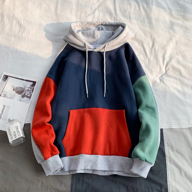 LAPPSTER Men Korean Harajuku Hooded Hoodies 2020 Mens Patchwork Oversized Japanese Streetwear Sweatshirts Couple Hip Hop Hoodie