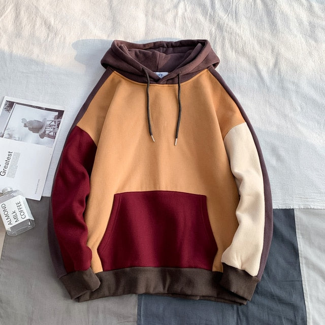 LAPPSTER Men Korean Harajuku Hooded Hoodies 2020 Mens Patchwork Oversized Japanese Streetwear Sweatshirts Couple Hip Hop Hoodie