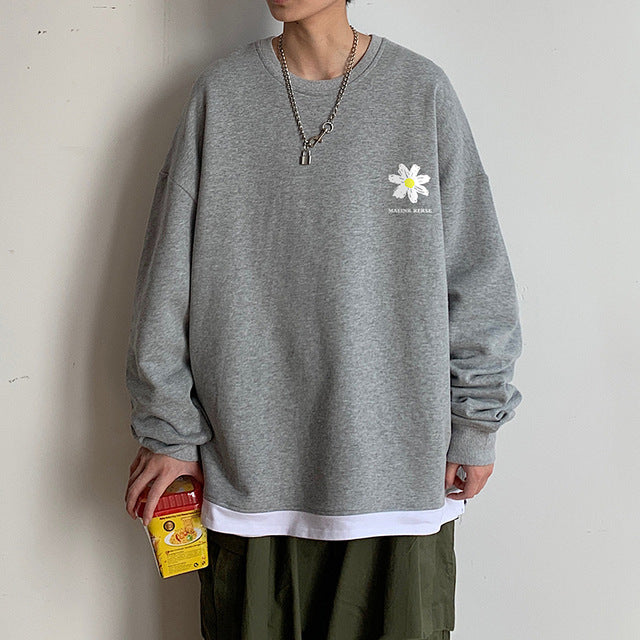 Men Flower Harajuku Spring Hoodies 2020 Pullovers Mens Korean Fashions Sweatshirts Male Japanese Streetwear Clothing