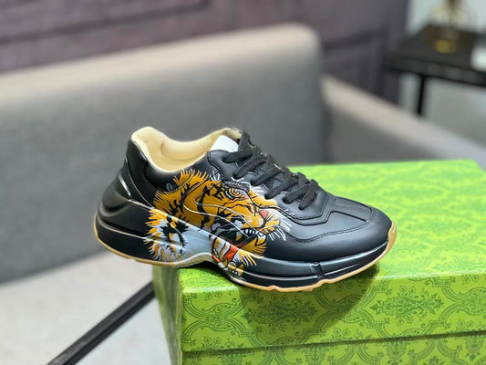 GUCCI RHYTON PRINT LEATHER SNEAKER