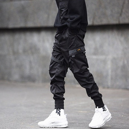 New Hip Hop Boys Multi-pocket Elastic Waist Harem Pant Men Streetwear