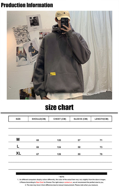 Men Oversized Harajuku Hoodies Sweatshirts 2020 Thick Mens Solid Hip Hop Hoodie Male Korean Fashions Streetwear Clothes
