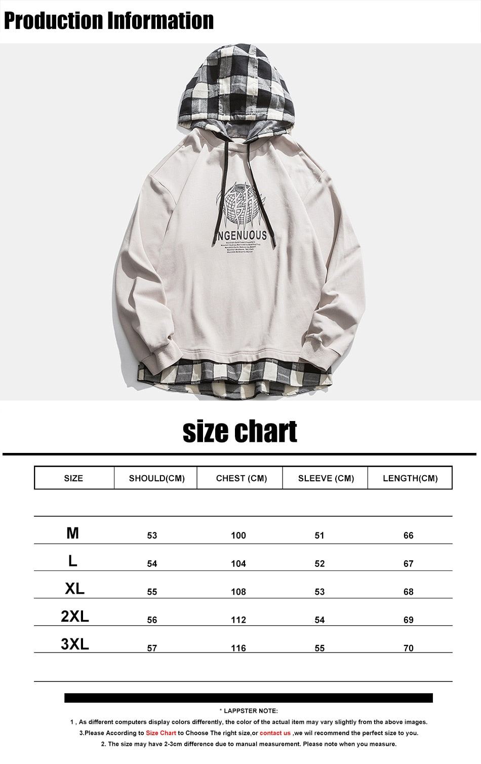Youth Plaid Harajuku Oversized Hoodies 2020 Pullovers Men Korean Fashions Sweatshirt Streetwear Hip Hop Kpop Clothing