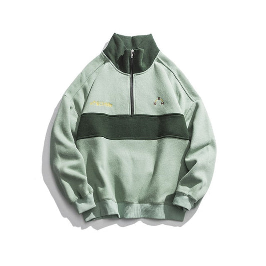 Youth Harajuku Patchwork Turtleneck Hoodies 2020 Pullover Mens Color Block Korean Fleece Sweatshirts Streetwear Clothes