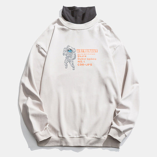 Youth Fake Two Pieces Half Turtleneck Hoodies 2020 Pullovers Colorfull Cotton Sweatshirt Harajuku Streetwear Clothing