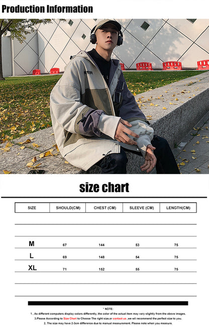 Men Oversized Streetwear 2020 Bomber Jackets 2020 Patchwork Color Block Cargo Windbreaker Jackets Coats Korean Clothes