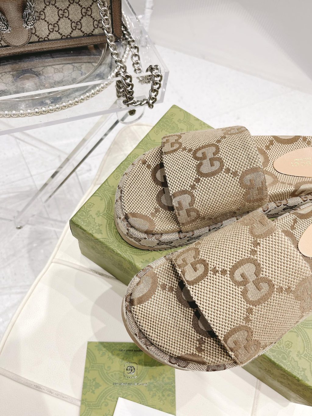 Gucci Women’S Platform Slide Sandal Camel 623212 Uko00 2580 - Image 5