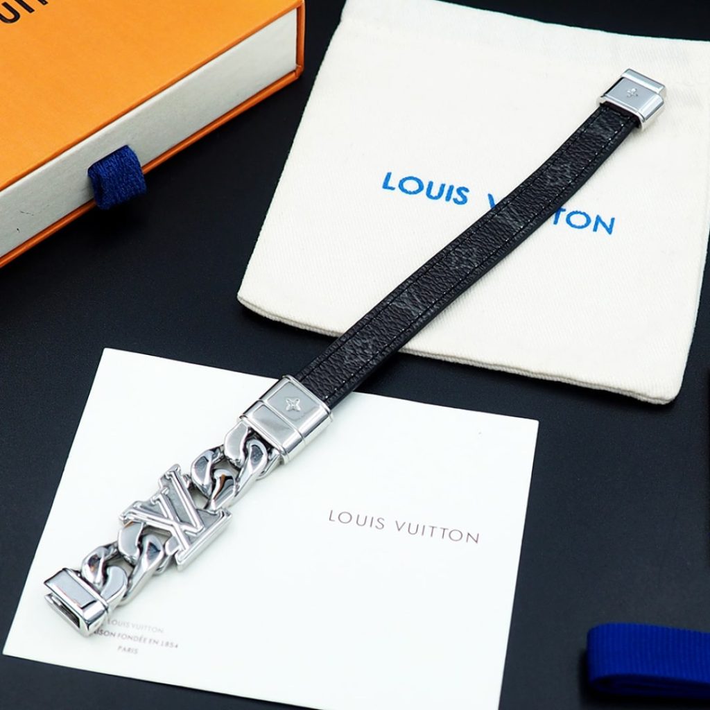 Louis Vuitton Dimension Bracelet Silver Black M8828d - Image 9