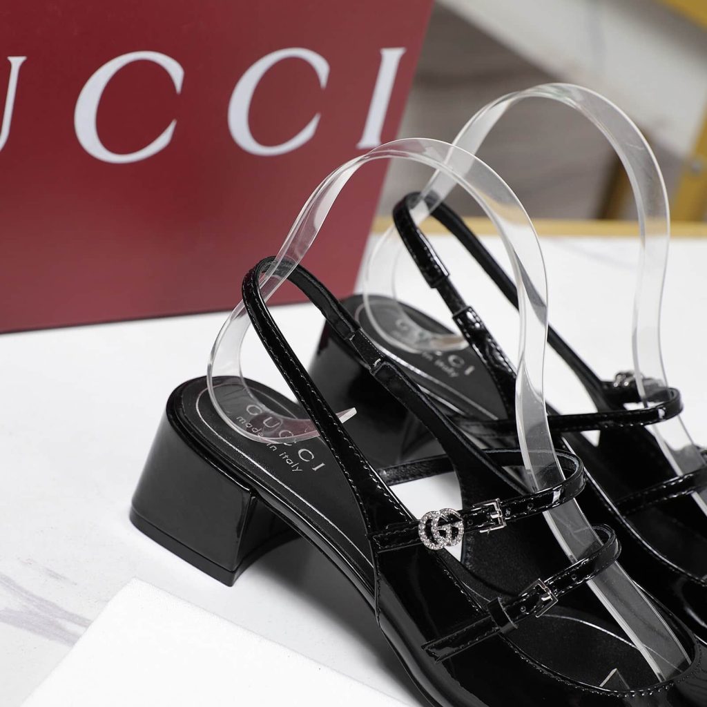 Gucci Women Pump With Double G Black Leather 832474 Bnc80 1000 - Image 8