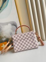 Louis Vuitton Croisette Damier Azur Canvas Top Handle Bag White 25cm N41581 - Image 5