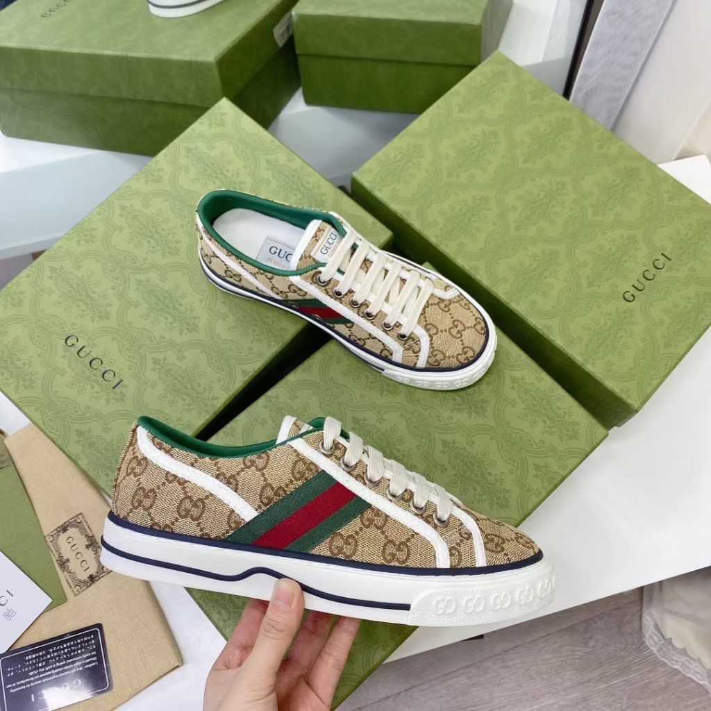 Gucci Tennis 1977 Sneaker Beige Abony 606111 Hvk20 9766 - Image 3