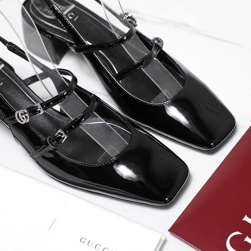 Gucci Women Pump With Double G Black Leather 832474 Bnc80 1000 - Image 7