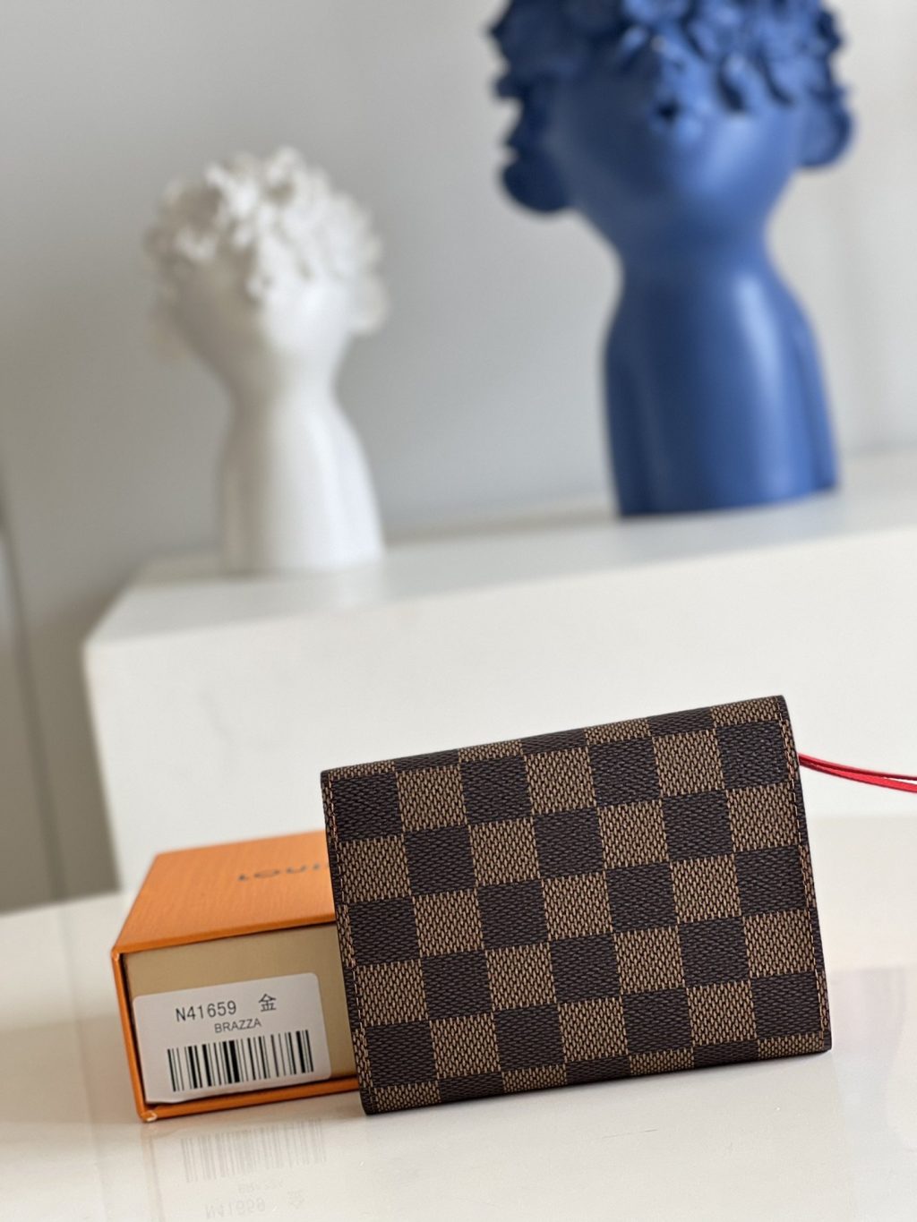 Louis Vuitton Victorine Wallet Damier Canvas Red 12Cm N41659 - Image 3