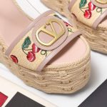 Valentino Garavani Natural Logo Wedges Sandal Beige 6W0S0Ly9Cec32H - Image 8