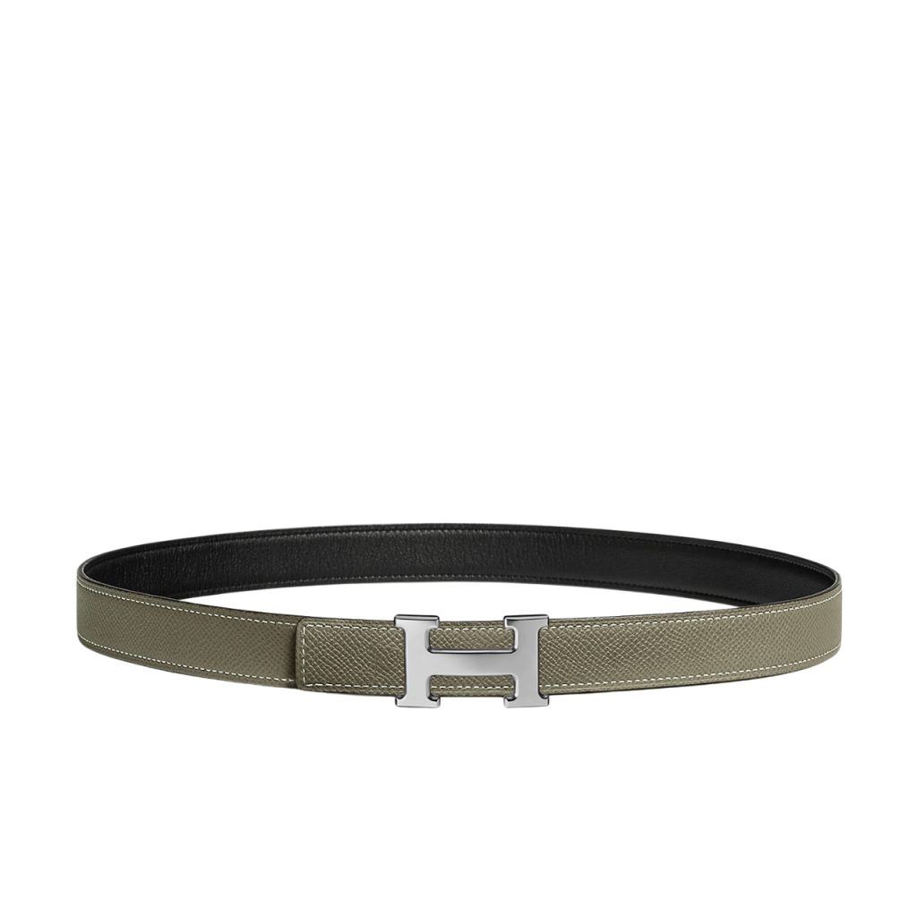 Hermes Mini H Belt Buckle And Reversible Leather Strap Silver Grey 24mm H079645ck05 - Image 2