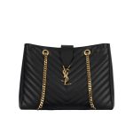Saint Laurent Matelasse Cassandre Shopper Tote Black Leather 35Cm