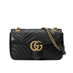 Gucci Marmont Medium Matelassé Shoulder Bag Black 26cm 443496 DTDIT 1000