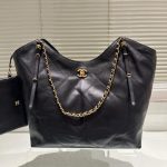 Chanel Medium Shopping Bag And Gold Tone Metal Black 35Cm As5463 B20565 94305 - Image 3