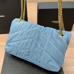 Saint Laurent Loulou Puffer Small Shoulder Bag In Blue Denim 28Cm - Image 7