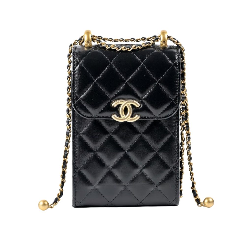 Chanel Trendy Cc Phone Holder Quilted Crossbody Bags Black 17cm - Image 2