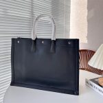 Saint Laurent Rive Gauche Large Tote Bag In Glazed Leather Black 48Cm 587273Aacp21000 - Image 4