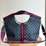 Gucci Giglio Large Tote Bag Blue And White GG Denim 60cm ‎853971 FAFFQ 8864 - Image 5