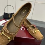 Gucci Women's Horsebit Ballet Flat Brown 814413 Aaeen 2808 - Image 5