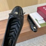 Gucci Women Ballet Flat With Double G Black Leather ‎835805 Bnc80 1000 - Image 9