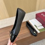 Gucci Women Ballet Flat With Double G Black Leather ‎835805 Bnc80 1000 - Image 8