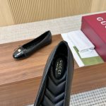Gucci Women Ballet Flat With Double G Black Leather ‎835805 Bnc80 1000 - Image 7