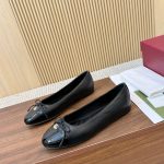 Gucci Women Ballet Flat With Double G Black Leather ‎835805 Bnc80 1000 - Image 6