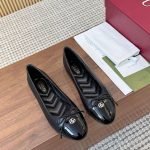 Gucci Women Ballet Flat With Double G Black Leather ‎835805 Bnc80 1000 - Image 3