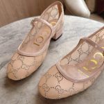 Gucci Women Gg Crystal Ballet Flat Light Pink Mesh 836809 Faeq0 9941 - Image 6
