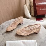 Gucci Women Gg Crystal Ballet Flat Light Pink Mesh 836809 Faeq0 9941 - Image 5