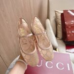 Gucci Women Gg Crystal Ballet Flat Light Pink Mesh 836809 Faeq0 9941 - Image 3