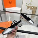 Hermes Lilia Ballet Flat Silver H252042z 52350 - Image 4