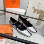 Hermes Lilia Ballet Flat Silver H252042z 52350 - Image 3
