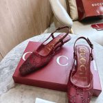 Gucci Women Gg Crystal Slingback Pump Red Mesh ‎‎674668 Faeq0 6255 - Image 5