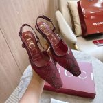 Gucci Women Gg Crystal Slingback Pump Red Mesh ‎‎674668 Faeq0 6255 - Image 3