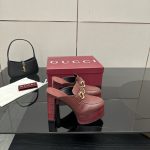 Gucci Women Platform Mule With Horsebit Red Leather ‎835315 Aadcw 6207 - Image 3