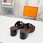 Hermes Helia 60 Sandal Dark Brown H232088z F7375 - Image 8