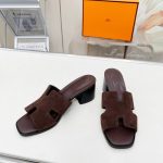 Hermes Helia 60 Sandal Dark Brown H232088z F7375 - Image 6