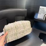 Chanel 25 Small Handbag Tweed And Gold Tone Metal Khaki 26cm AS5293 B21178 NR774 - Image 8