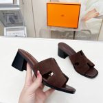 Hermes Helia 60 Sandal Dark Brown H232088z F7375 - Image 5