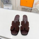 Hermes Helia 60 Sandal Dark Brown H232088z F7375 - Image 4