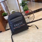 Gucci Print Leather Backpack Black 41cm - Image 3