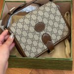 Gucci Gg Supreme Shoulder Bag Interlocking G Brown 20cm 671620 92tcg 8563 - Image 3