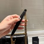 Saint Laurent Sunset Medium In Crocodile Embossed Leather Black 22cm 442906dnd0j1000 - Image 8