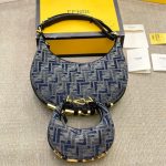 Fendi Fendigraphy Mini Bag Blue Chenille 20Cm 8BS081ASU0F1PQM - Image 5